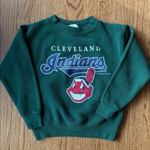 Vintage Cleveland Indians crewneck sweatshirt 90s green medium 3/5T